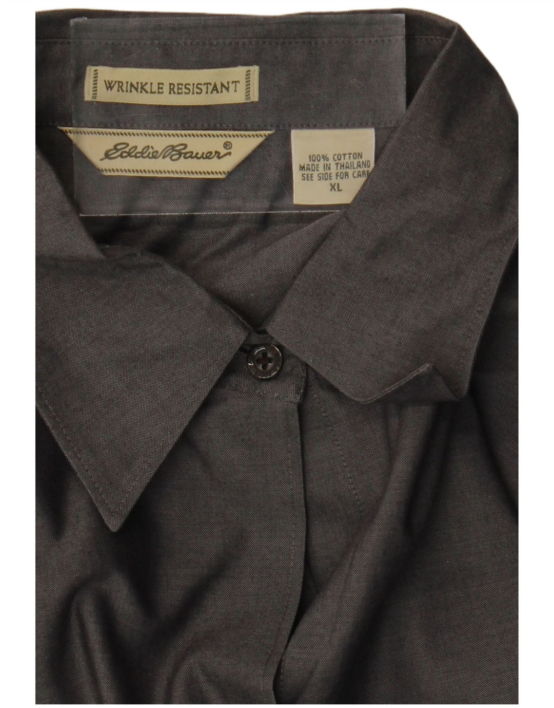 EDDIE BAUER Damen Hemd UK 18 XL Grau Baumwolle