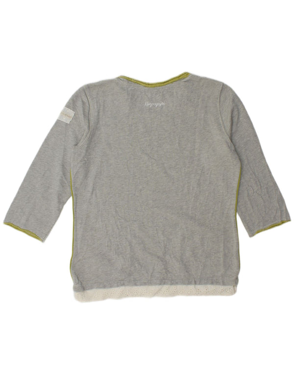 Napapijri Damen Geographic Sweatshirt Pullover UK 16 Large Grau geblümt