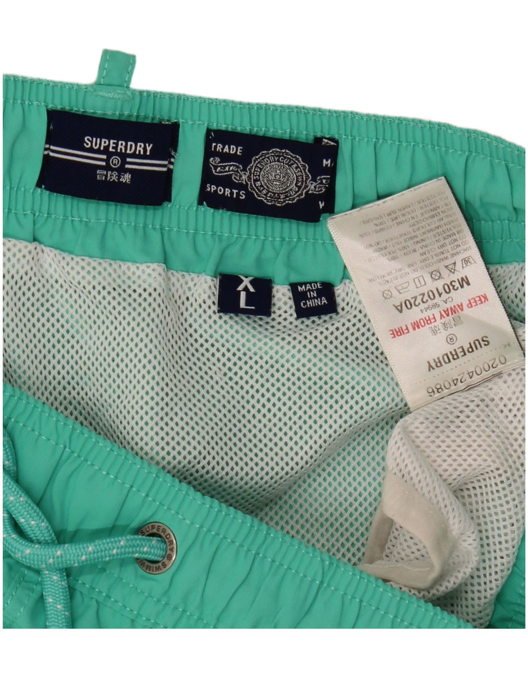 Superdry Herren Badeshorts mit Grafik XL, grünes Polyester