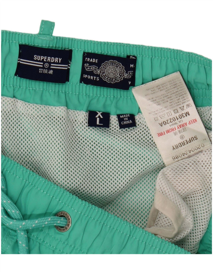 Superdry Herren Badeshorts mit Grafik XL, grünes Polyester