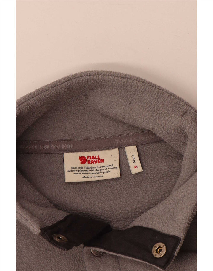 Fjall Raven Herren-Fleecepullover mit Knopfkragen, Mittelgrau