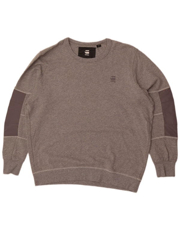 G-Star Herren Sweatshirt Pullover 2XL Grau Colourblock Baumwolle