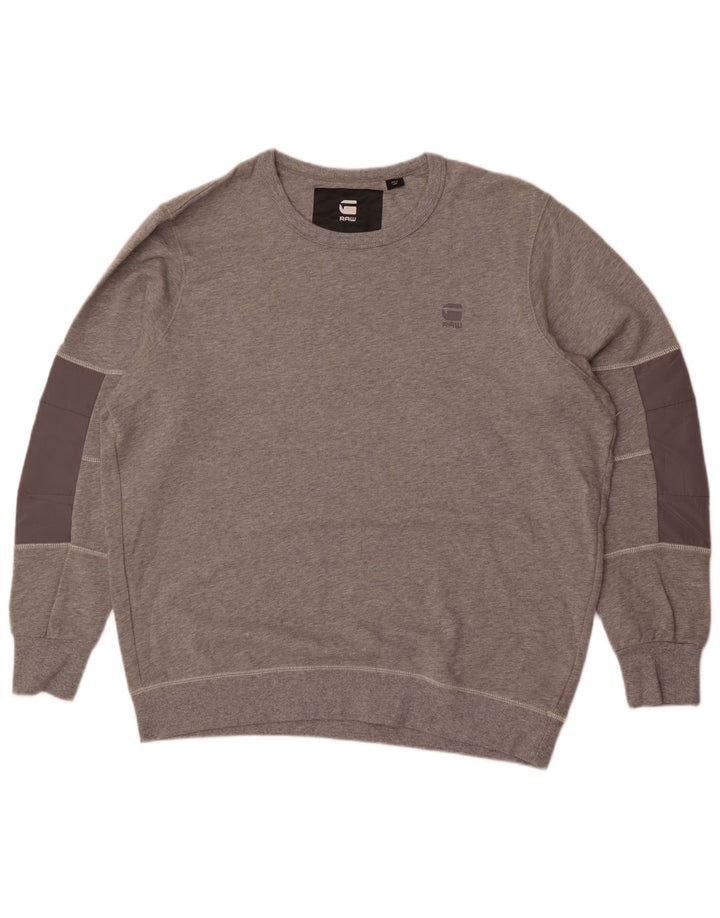 G-Star Herren Sweatshirt Pullover 2XL Grau Colourblock Baumwolle