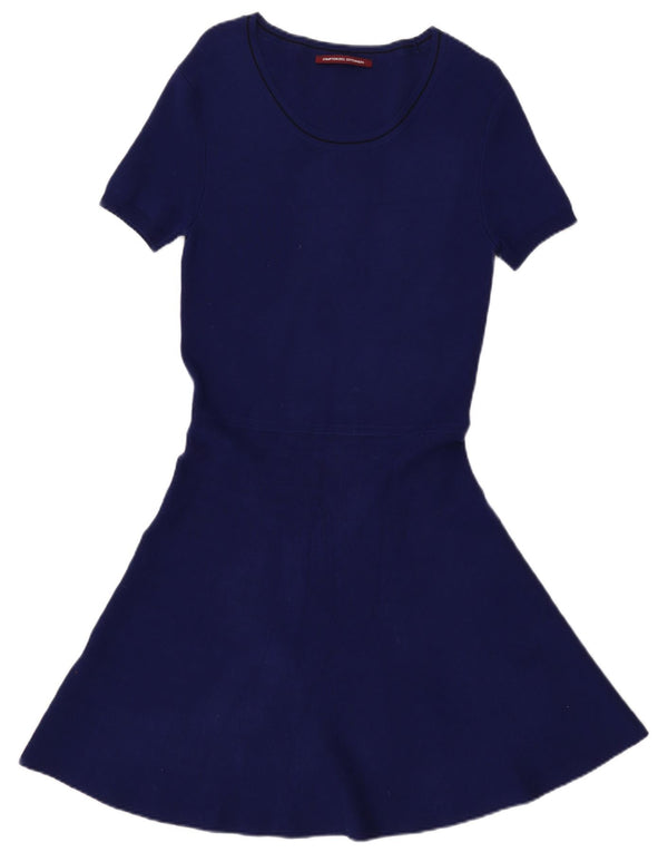 Comptoir Des Cotonniers Womens Short Sleeves Jumper Dress UK 14 Large Blue
