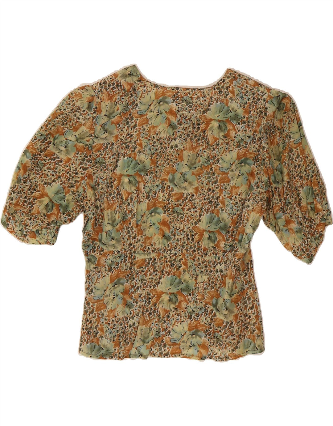 VINTAGE Womens Blouse Top UK 14 Medium Multicoloured Floral Vintage Vintage and Second-Hand Vintage from Messina Hembry 