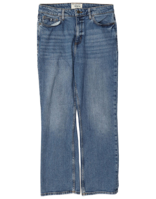 Fat Face Damen High Rise Straight Jeans UK 12 Medium W30 L29 Blaue Baumwolle