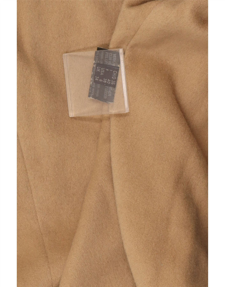 Bruno Magli Damen Zweireihiger Ledermantel UK 12 Mittelschwarzes Leder