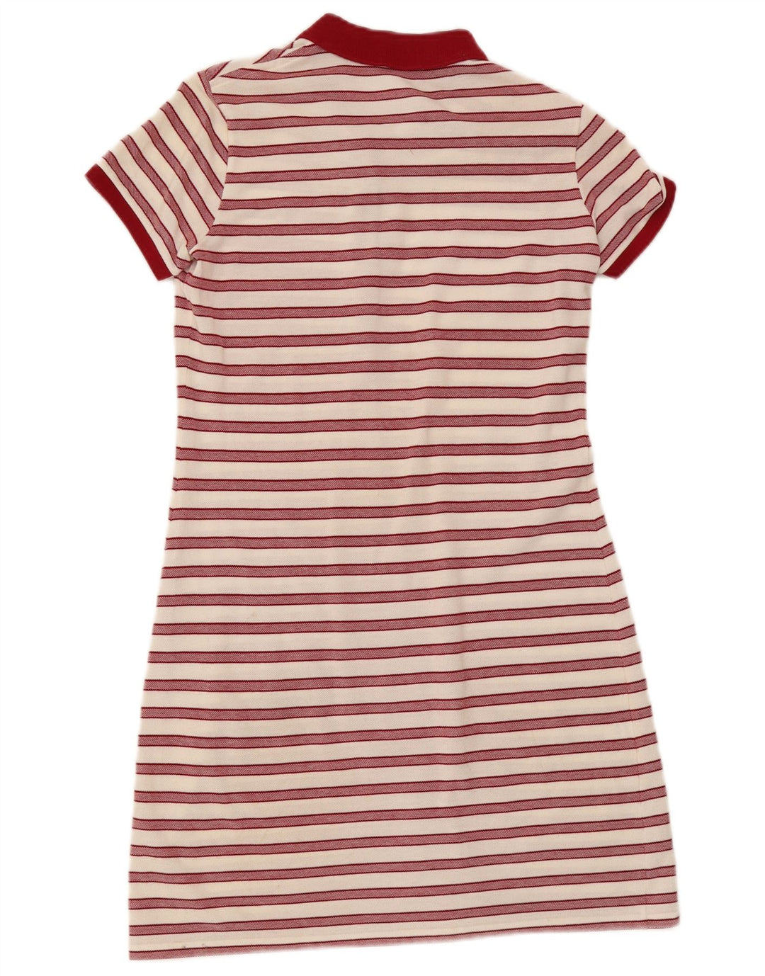 Lacoste Damen Polokleid Größe 38 Mittelweiß gestreifte Baumwolle