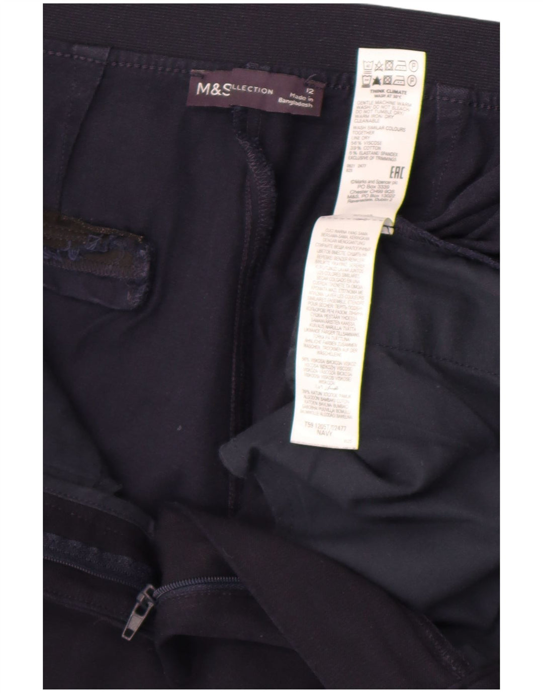 Marks & Spencer Damen Anzughose UK 12 M W30 L26 Marineblau