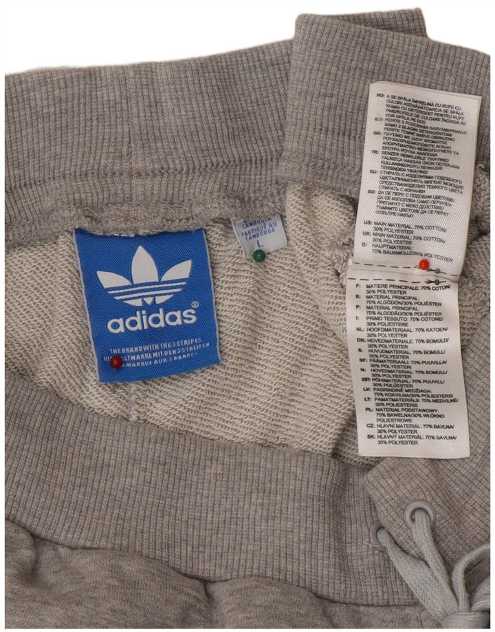ADIDAS Mens Tracksuit Trousers Joggers Large  Grey Cotton