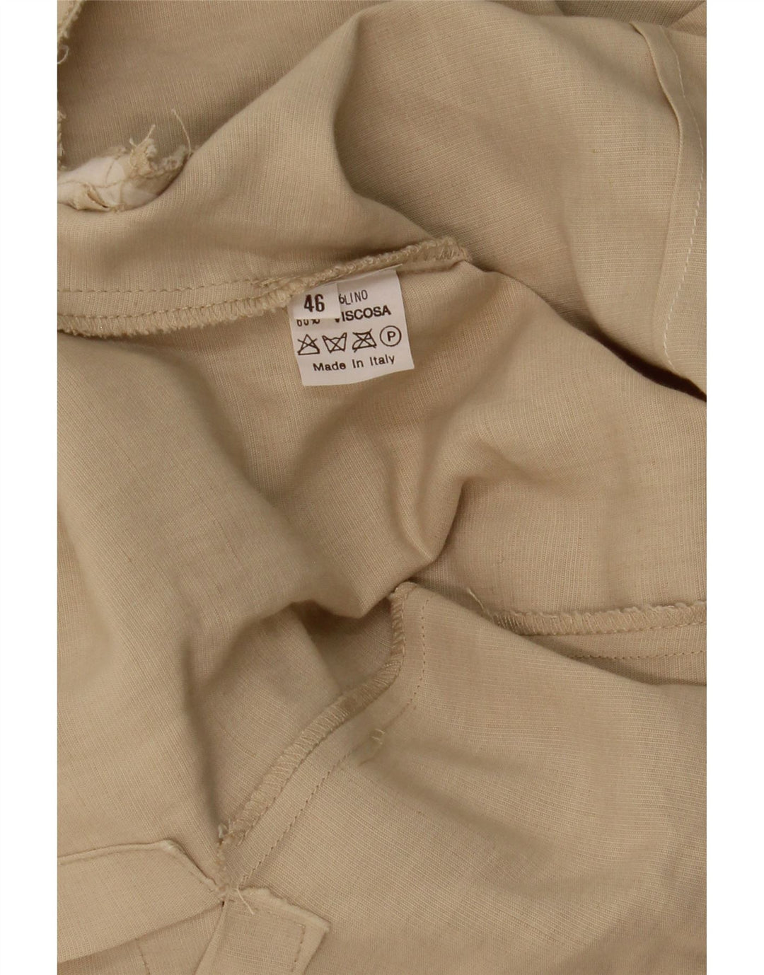 VINTAGE Damen Kurzarm-Blazerjacke mit 3 Knöpfen IT 46 Large Beige