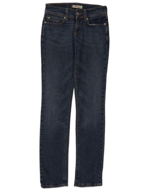 Levi's Damen 571 Slim Jeans W27 L34 Blaue Baumwolle