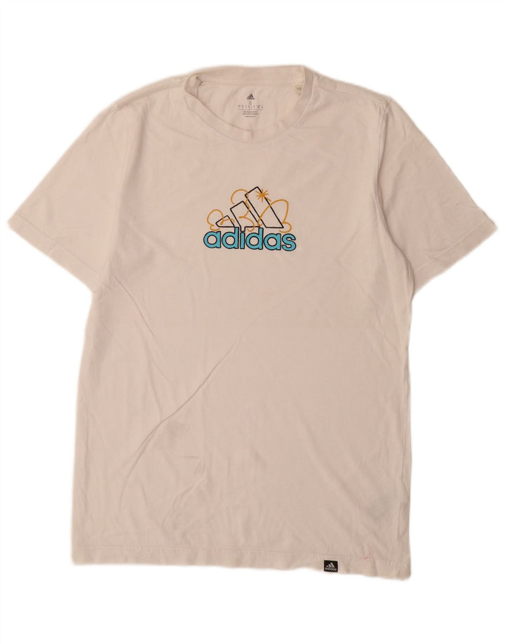 Adidas Herren Grafik T-Shirt Top Small Weiß Baumwolle
