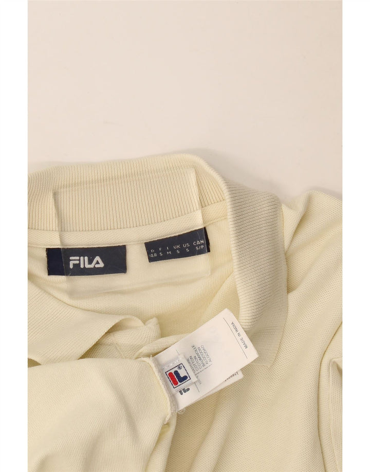 Fila Herren-Poloshirt, Größe S, cremefarbene Baumwolle