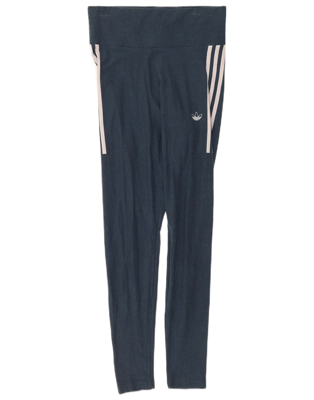 Adidas Damen Leggings UK 14 Large Marineblau Baumwolle