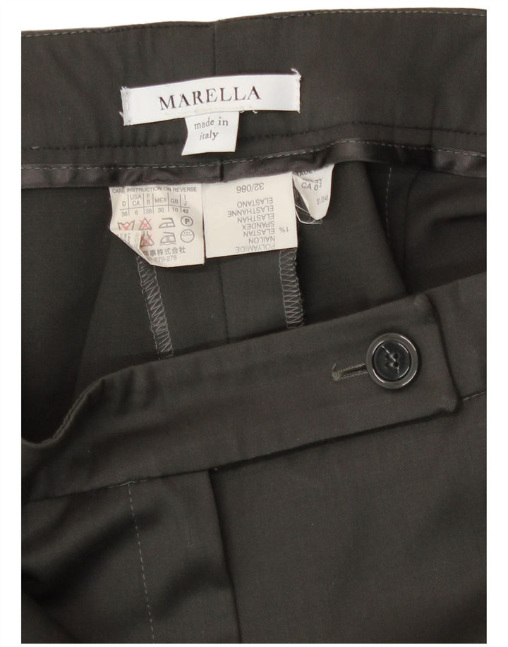 Marella Damen-Anzug mit 2 Knöpfen, 2-teilig, UK 10, Größe S, W27, L30, braune Wolle
