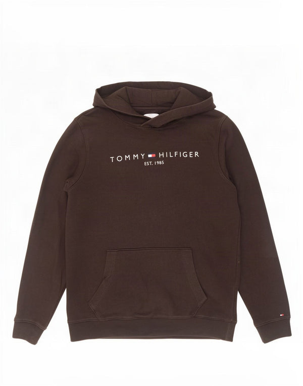 Tommy Hilfiger Kapuzenpullover mit Grafik für Jungen, 15–16 Jahre, schwarze Baumwolle