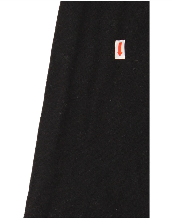 Benetton Damen-Pullover mit Rundhalsausschnitt, Größe 50, XL, schwarze Wolle