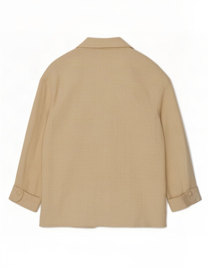 Zara Damen Übergroße zweireihige Blazerjacke UK 10 Small Beige