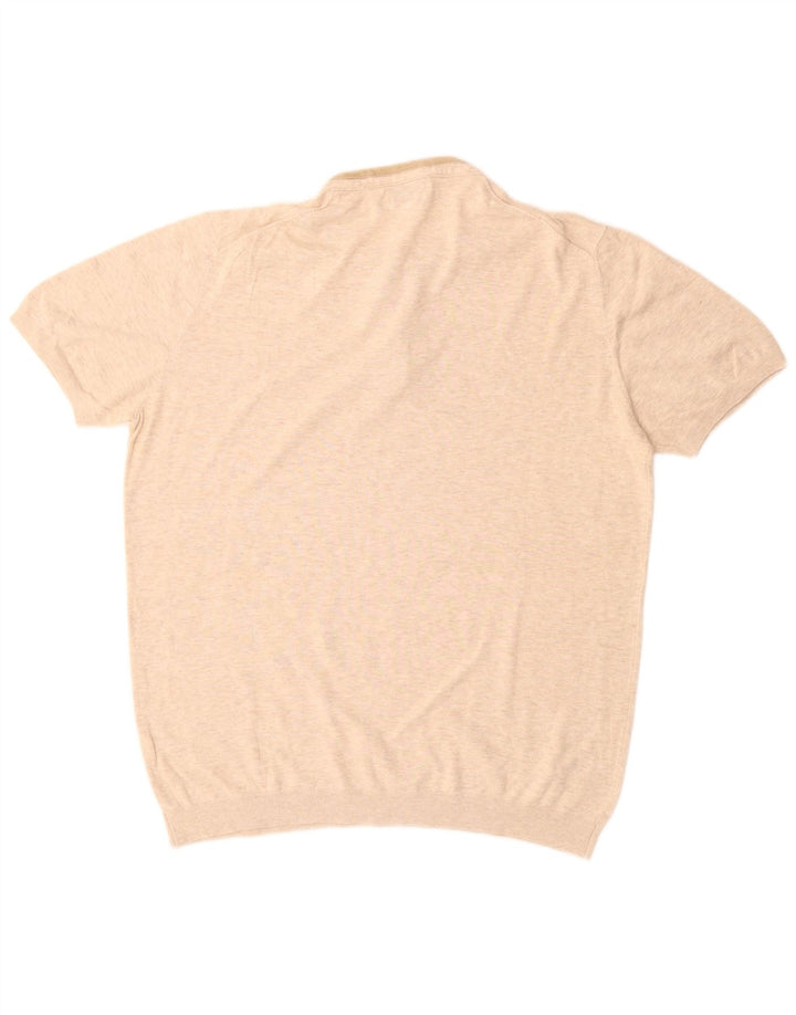 Massimo Dutti Herren-Poloshirt, groß, beige Baumwolle