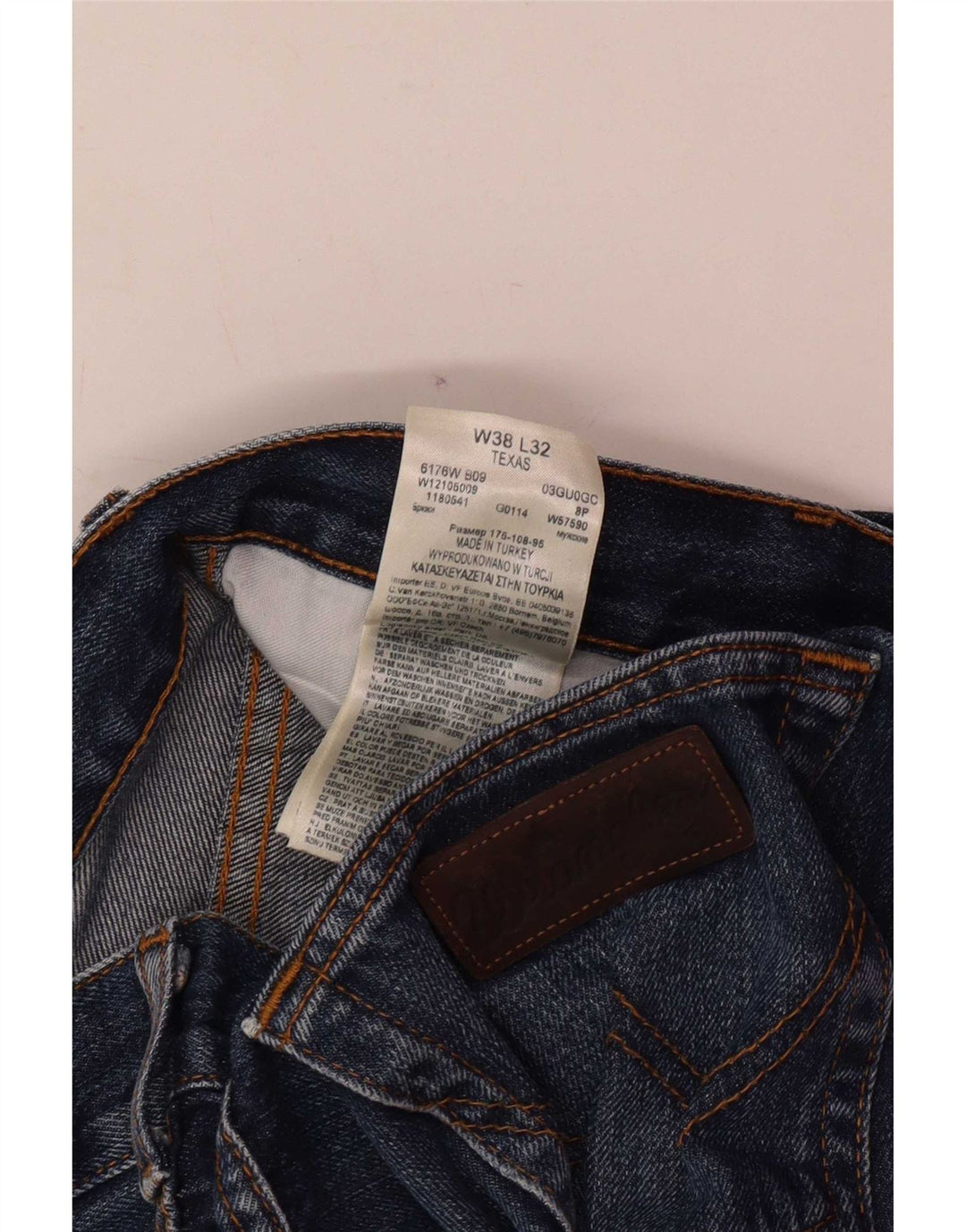 Wrangler Herren Texas Straight Jeans W38 L32 Blaue Baumwolle
