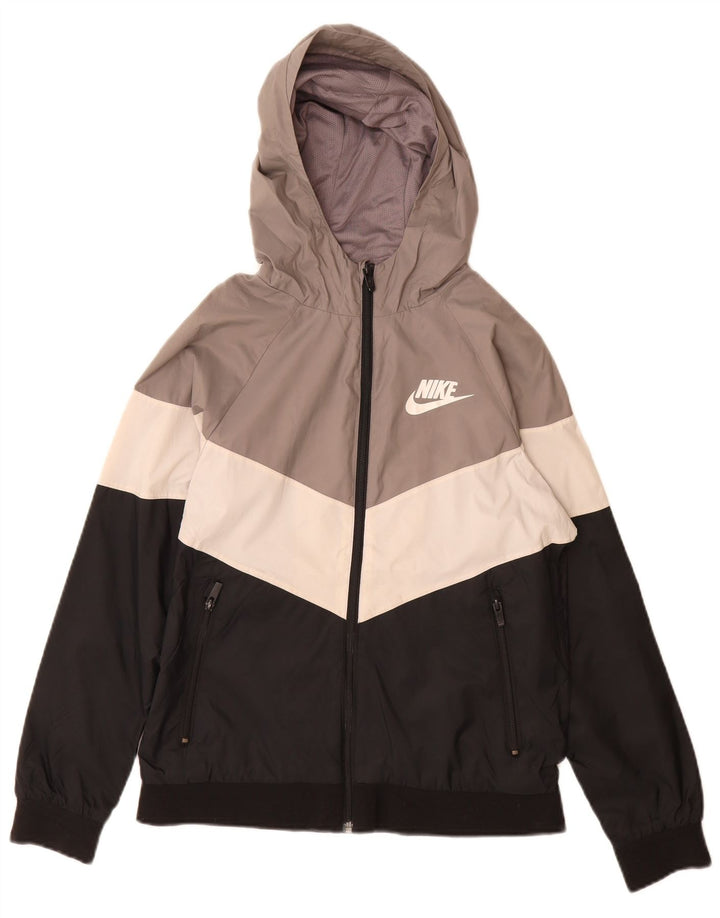 Nike Jungen-Regenjacke mit Kapuze, 12–13 Jahre, groß, mehrfarbiges Nylon