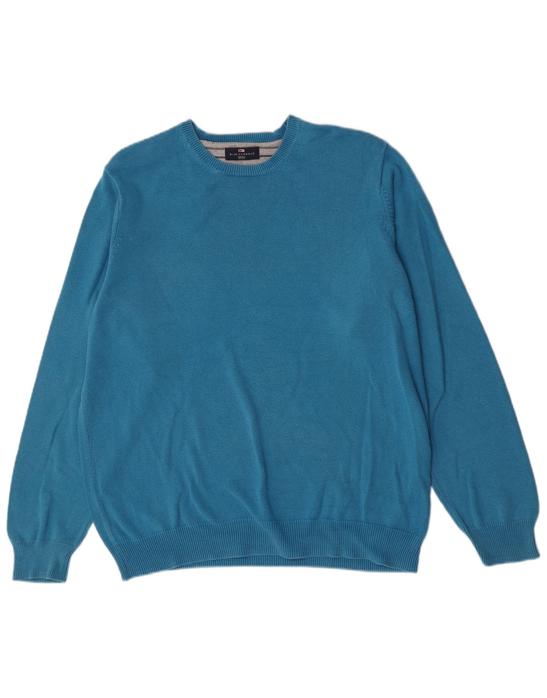 Marks & Spencer Herren-Pullover mit Rundhalsausschnitt, Blau, Harbor, XL, Baumwolle