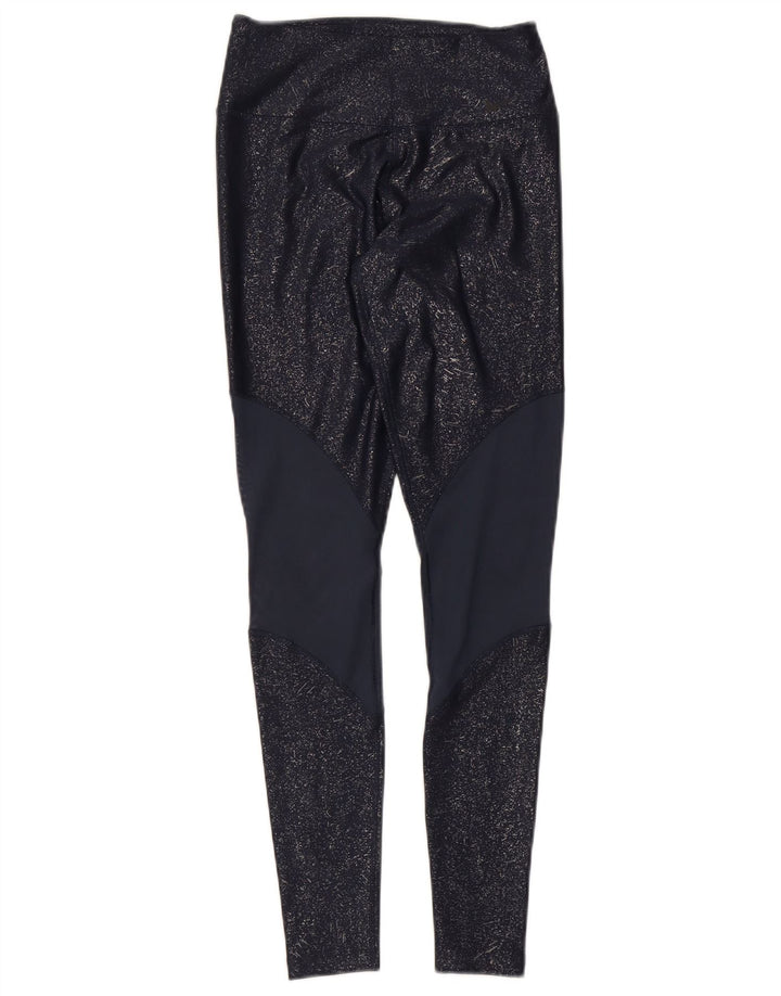Nike Damen-Leggings UK 4 XS Marineblaues Colourblock-Polyester