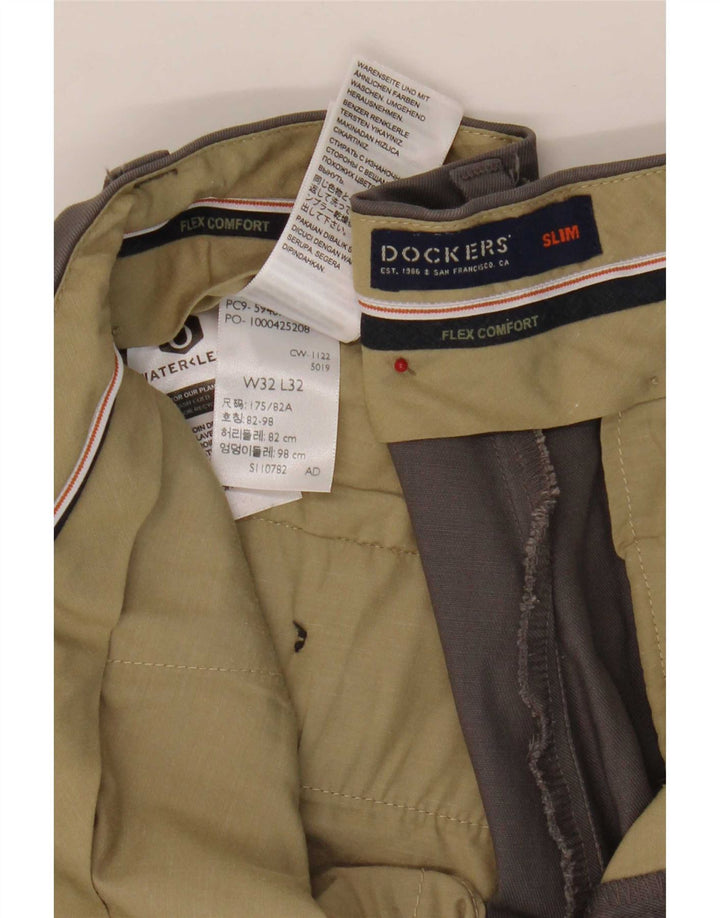 Dockers Slim Chino-Hose für Herren, W32, L27, graue Baumwolle