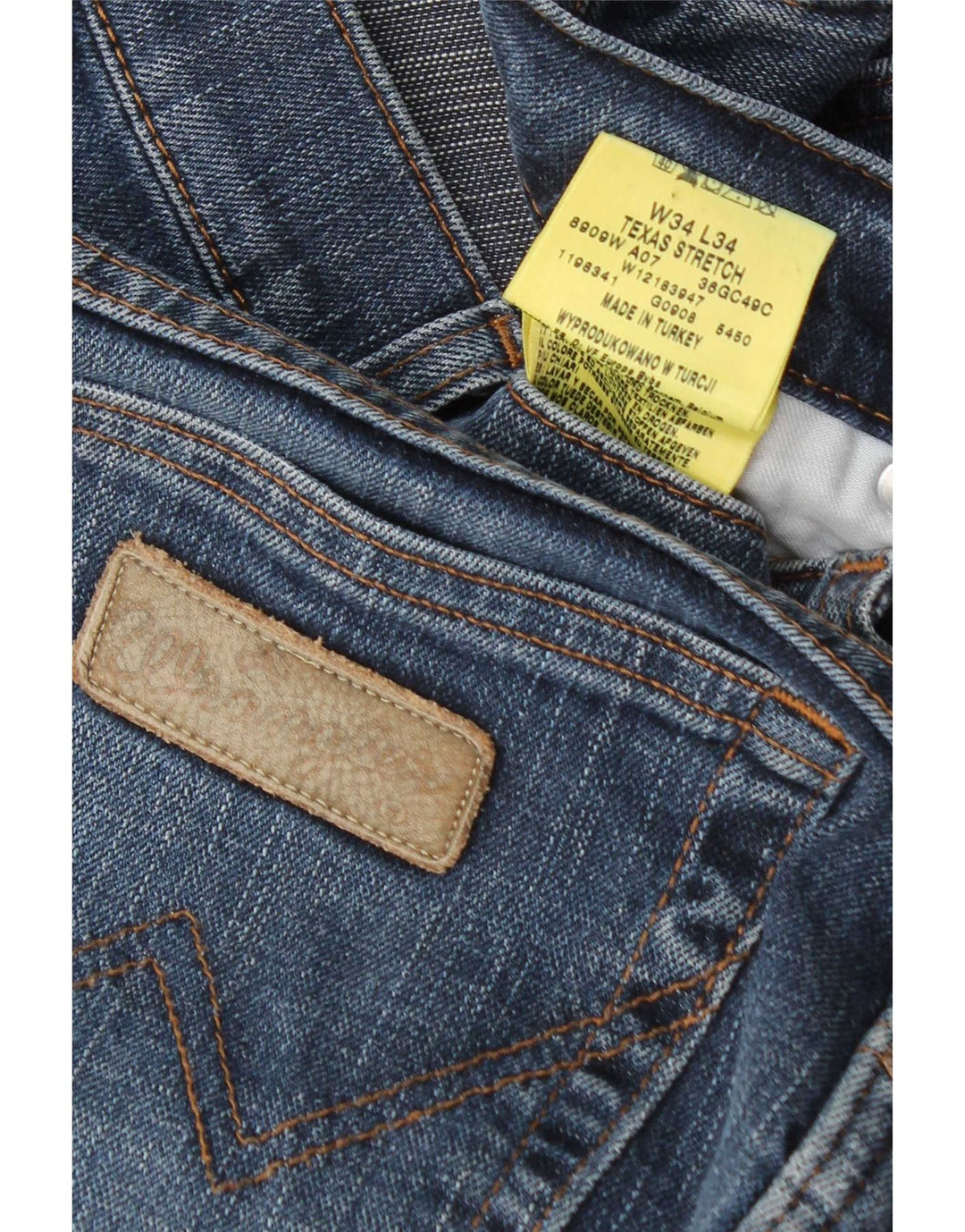 Wrangler Herren Texas Stretch Straight Jeans W34 L34 Blaue Baumwolle