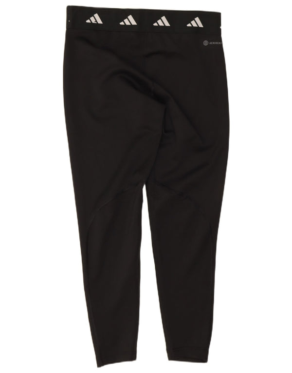 Adidas Damen Aeroready Graphic Leggings UK 16/18 Large Schwarz Polyester