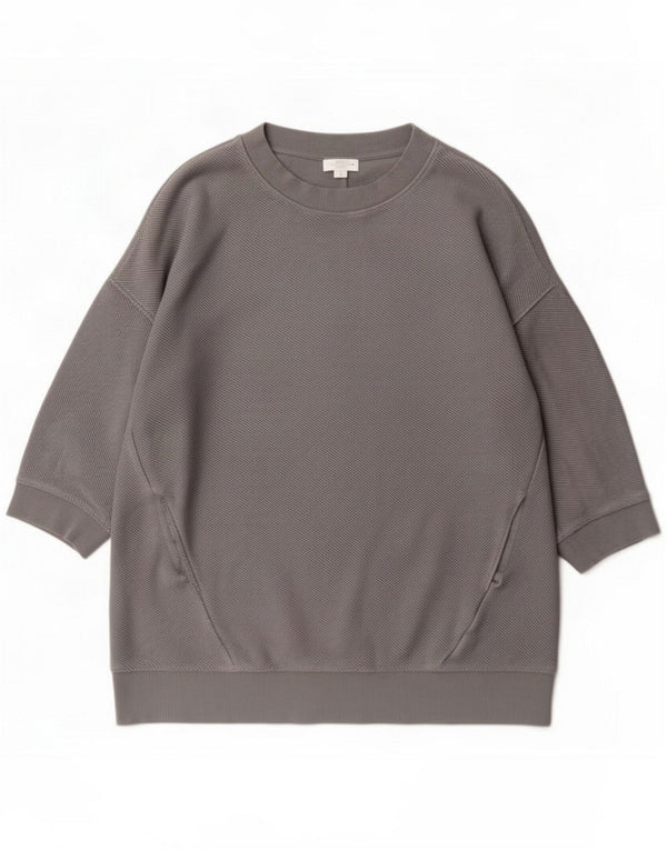 Cos Damen Übergroßer Pullover mit Rundhalsausschnitt, UK 10, kleine graue Baumwolle