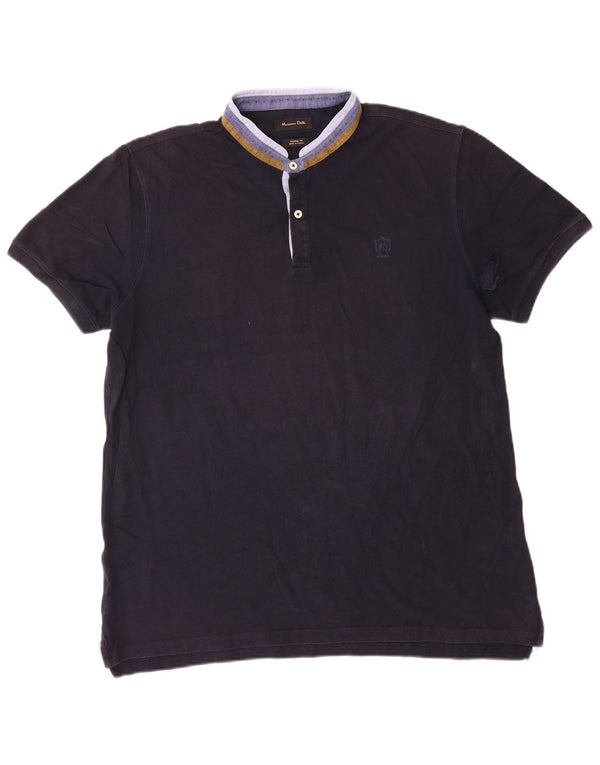 Massimo Dutti Herren-Poloshirt mit lässiger Passform, XL, Marineblau
