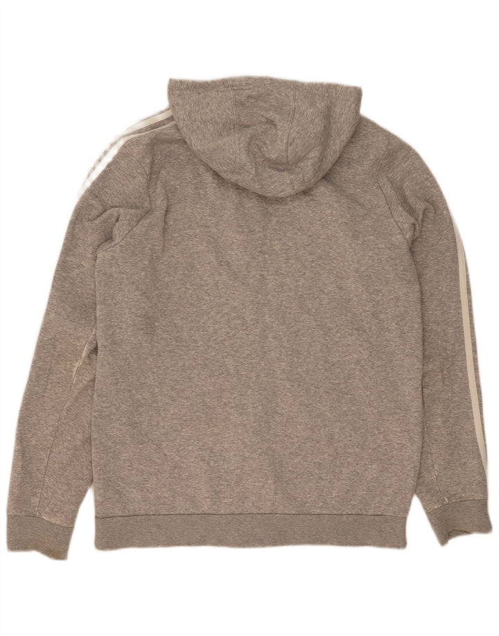 Adidas Herren-Kapuzenpullover mit Reißverschluss, mittelgrau meliert