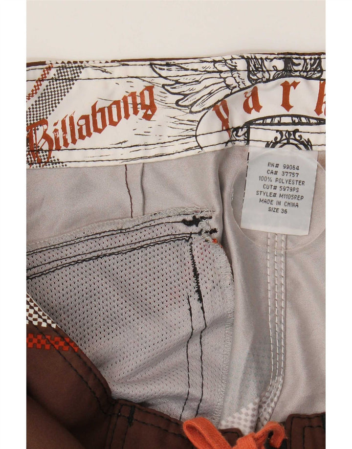 Billabong Herren Badeshorts mit Grafik, groß, braun, kariert, Polyester