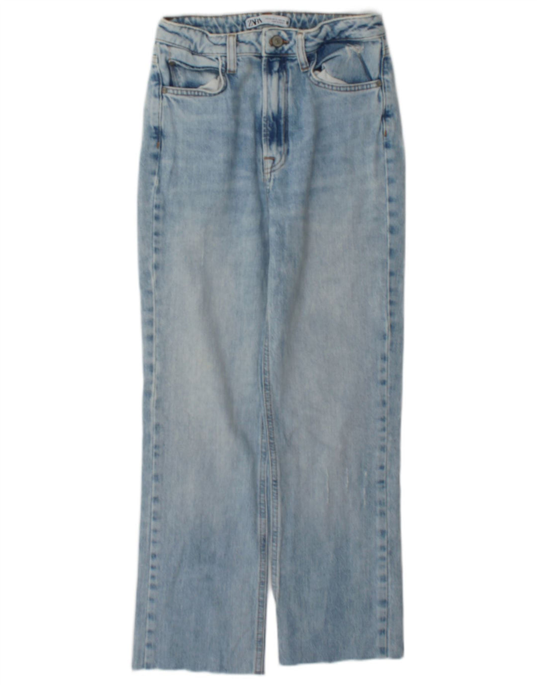 Zara Damen Straight Jeans EU 34 2XS W24 L25 Blau
