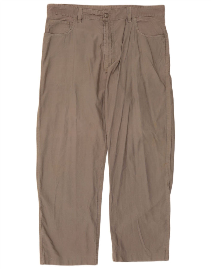 ERMENEGILDO ZEGNA Gerade Freizeithose für Herren, W42, L30, graue Baumwolle