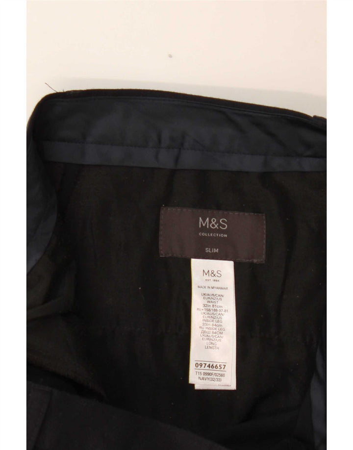 Marks & Spencer Slim-Anzughose für Damen, W32, L33, Marineblau, Polyester