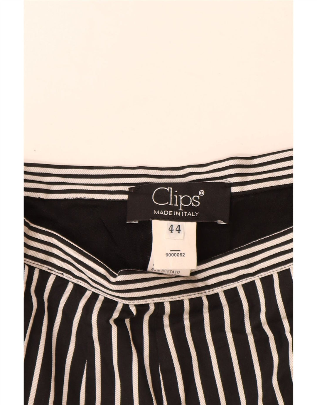 Clips Damen-A-Linien-Rock IT 44 Medium W28 Schwarzer Nadelstreifen-Acetat