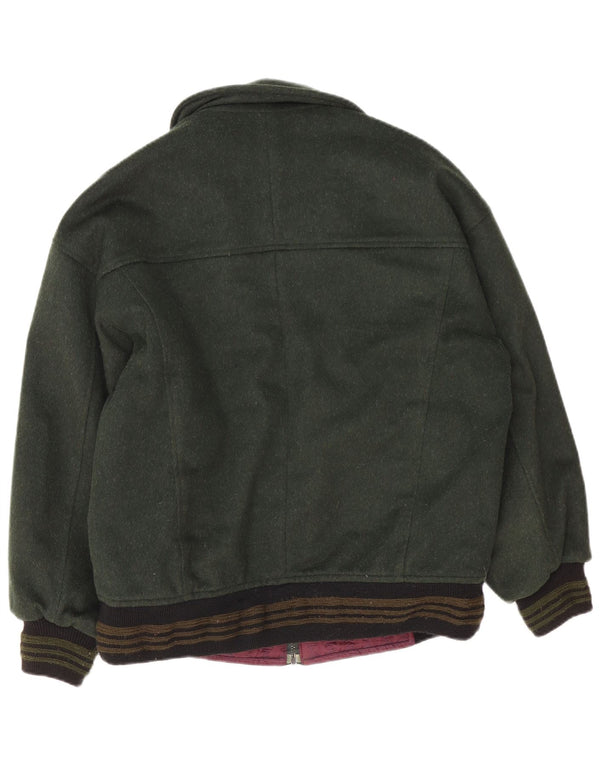 Vintage Herren Bomberjacke UK 40 Large Grün Colourblock