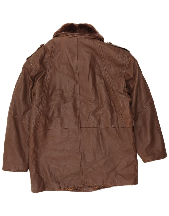 Vintage Herren Lederjacke IT 52 XL Braunes Leder