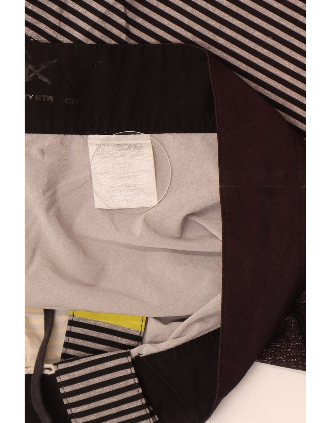 Billabong Herren-Badeshorts, großes grau gestreiftes Polyester