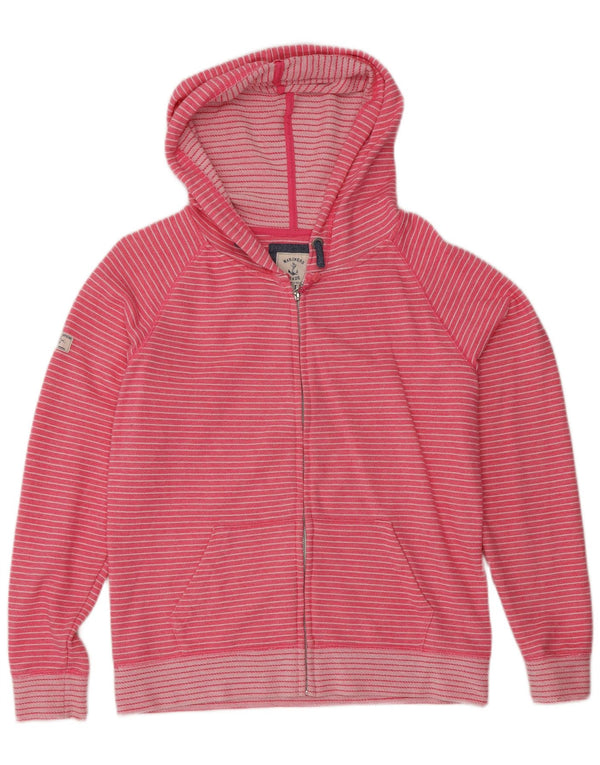 Joules Damen-Kapuzenpullover mit Reißverschluss, Gr. 14, groß, rosa gestreift