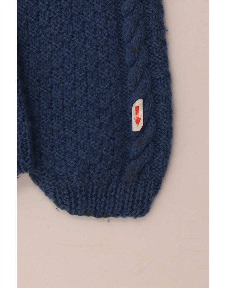 Vintage Herren Pullover mit U-Boot-Ausschnitt Mittelblau