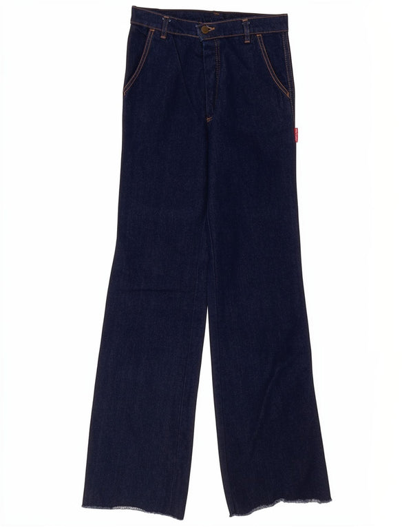 Vintage Damen Bootcut Jeans W30 L33 Marineblaue Baumwolle