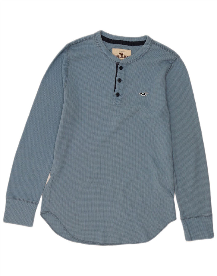 Hollister Herren-Oberteil, langärmelig, klein, blau, Baumwolle