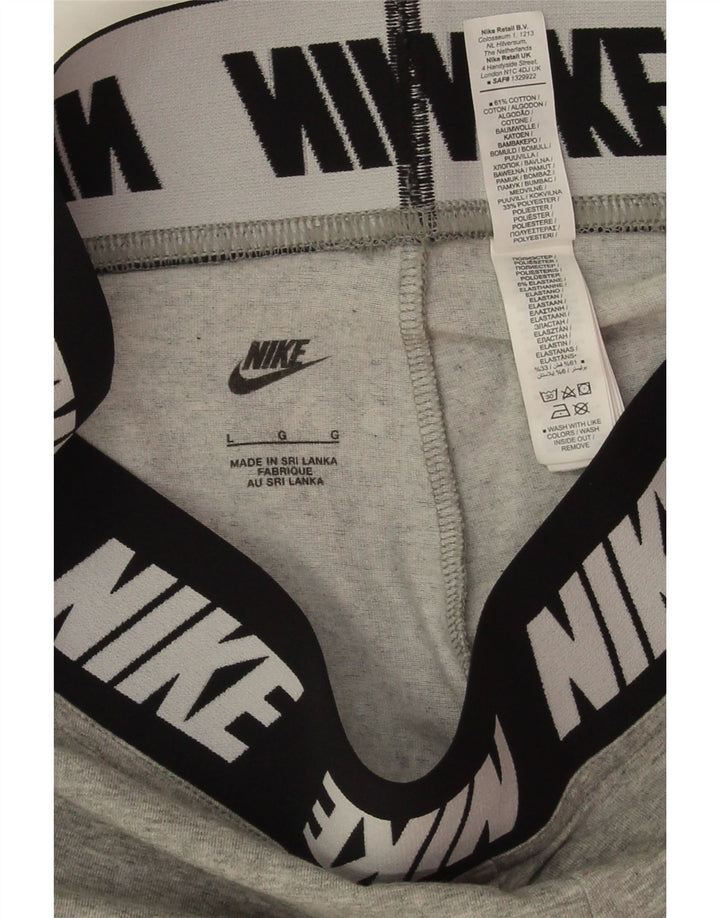 Nike Womens Graphic Leggings UK 14 Large Graue Baumwolle