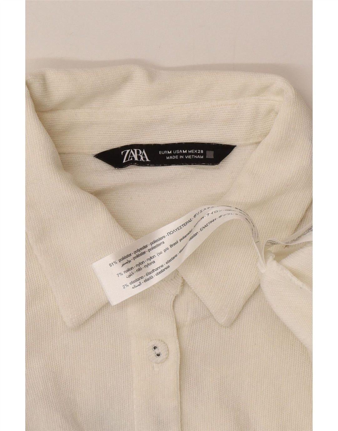 Zara Damen-Oversize-Hemd UK 14 Mittelweißes Polyester