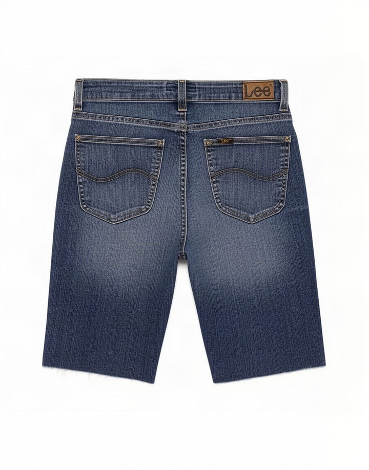 Lee Damen Cameron Denim Shorts W30 mittelblaue Baumwolle