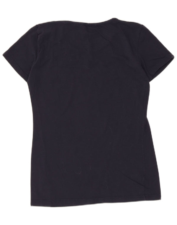 Kappa Damen T-Shirt Top UK 14 Large Marineblau Baumwolle